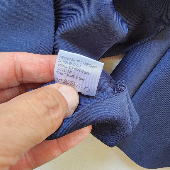 Lea & Viola Mid-Length Blue Blouse Small w/Flared Sleeves - Pearl Accents - Picture 9 of 10